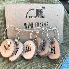 Wine Charms Wood Slices Set Of 6 Funny