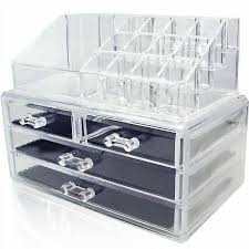 clear acrylic makeup organizer with 4
