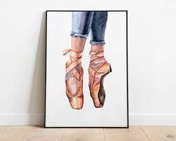 Watercolor Ballet Shoes Printable