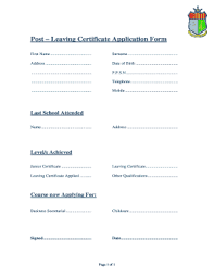 School Leaving Certificate Format In Word Fill Online