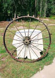 Large Antique Metal Tractor Wheel Cast