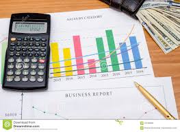 Graphs Charts Business Table With Money Calculator And