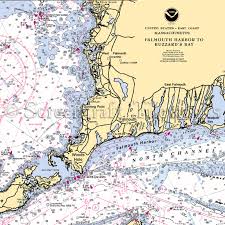 Massachusetts Falmouth Woods Hole Nautical Chart Decor
