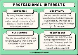 19 professional interests exles 2024