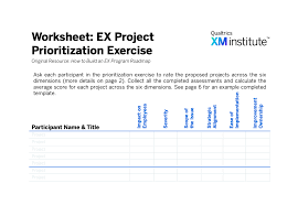 ex project prioritization exercise