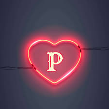 letter p led heart wallpaper