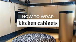 tutorial how to wrap kitchen cabinets
