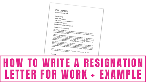 how to write a resignation letter for