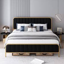 Hithos King Size Bed Frame Upholstered