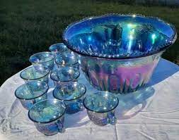 Indiana Carnival Glass Punch Bowl Set