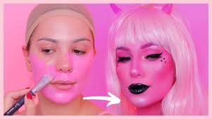 pink devil makeup tutorial halloween