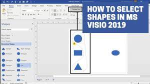 how to select shapes in ms visio 2019