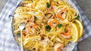 creamy lemon garlic shrimp pasta