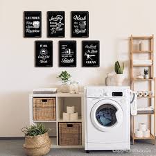 laundromat wash room decoration 6pcs