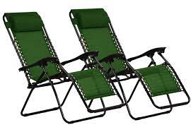 Best zero gravity chairs are made to provide weightless seating experience for you to reduce the stress on your body, these chairs offer you the best sitting posture which helps to overcome the back pain. Keplin Set Of 2 Heavy Duty Zero Gravity Chairs Green