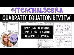 Algebra 1 Quadratics Review Of All 4