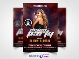Disco Party Poster Flyer Template Free Psd Flyer Psd