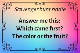 scavenger hunt riddles for kids and