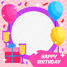 happy birthday facebook frame balloon