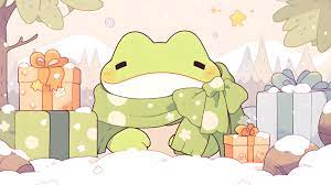 frog with christmas gifts desktop