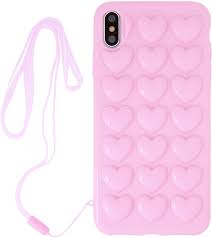Deals of the day at www.amazon.com ▼. Amazon Com Iphone Xr Case For Women Dmaos 3d Pop Bubble Heart Kawaii Gel Cover With Lanyard Wrist Strap Cute Girly For Iphone 10r 6 1 Inch Pink