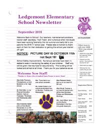 Fillable Online Ledgemont Elementary School Newsletter