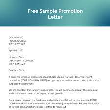 free promotion letter templates