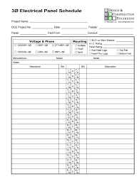 Panel Schedule Template Fill Online Printable Fillable