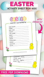 This halloween word scramble worksheet is perfect for kids who are learning to spell and want to have some halloween fun. Easter Word Scramble Printable Fun Loving Families Easter Word Scramble Activity Sheets For Kids Printable Easter Activities
