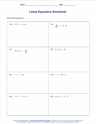 To check your answer, just plug 0 in for the variable. Free Worksheets For Linear Equations Grades 6 9 Pre Algebra Algebra 1