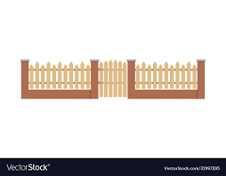 Low Brick Wall With Little Wooden Fence