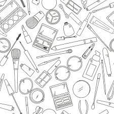 seamless pattern with tools for makeup