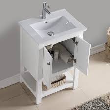 Fresca Bradford 24 In W Traditional Bathroom Vanity In White With Ceramic Vanity Top In White With White Basin