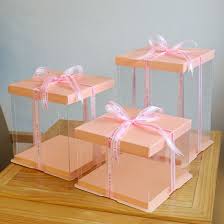 white blue color tall cake boxes