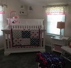 Pink Navy Nautical Nursery Bedding Set