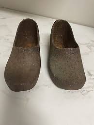 Antique Cast Iron Planter Wooden Shoes