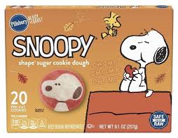snoopy shape sugar cookie dough