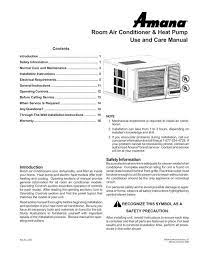 heat pump use and care amana ptac