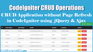 codeigniter crud operations without