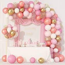 83pcs rose gold pink balloons garland