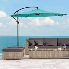 Westin Outdoor 9805151 10 Ft Cantilever Hanging Patio Umbrella Turquoise