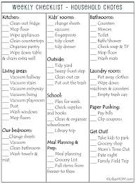 House Cleaning Chore List Printable Moontex Co