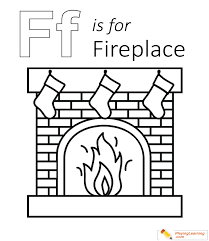 F Is For Fireplace Coloring Page 02