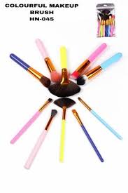 plastic colourful makeup brush set