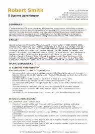 it systems administrator resume sles