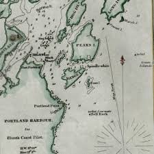 Details About Portland Harbour Maine 1854 Blunt Nautical Chart Lovely Hand Colored Map