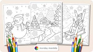 55 winter coloring pages free pdf