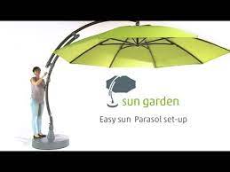 sun garden easy sun parasol set up