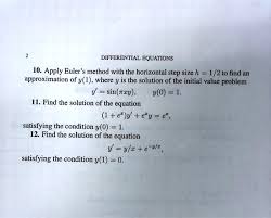 diffeial equations10 apply euler