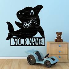 Personalized Cute Shark Name Sign Wood